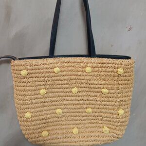 Talbots Straw PomPom Tote💛